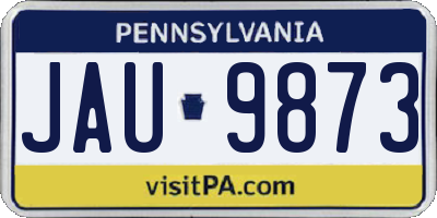 PA license plate JAU9873