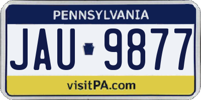 PA license plate JAU9877