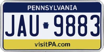 PA license plate JAU9883