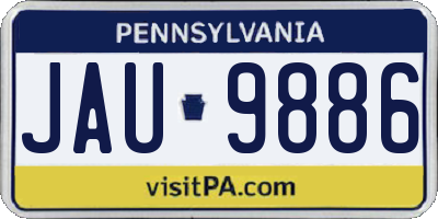 PA license plate JAU9886