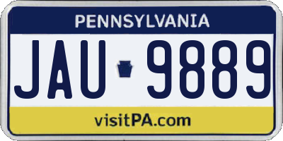 PA license plate JAU9889