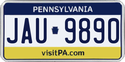 PA license plate JAU9890