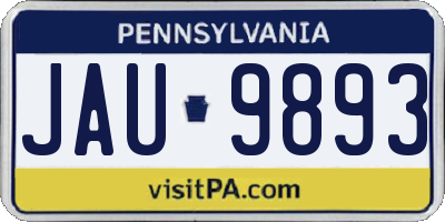 PA license plate JAU9893