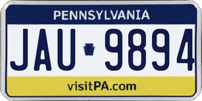 PA license plate JAU9894