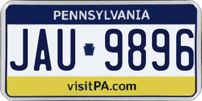 PA license plate JAU9896