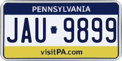 PA license plate JAU9899