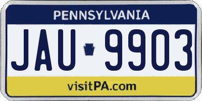 PA license plate JAU9903