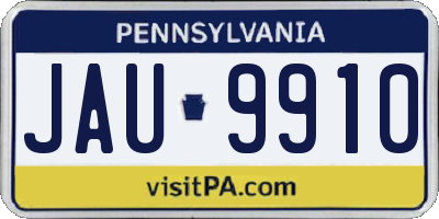 PA license plate JAU9910