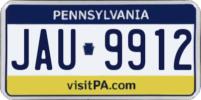 PA license plate JAU9912