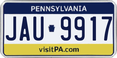 PA license plate JAU9917