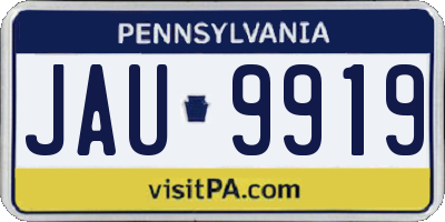 PA license plate JAU9919