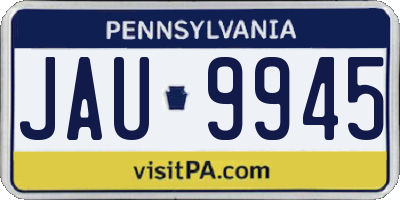 PA license plate JAU9945