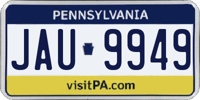 PA license plate JAU9949