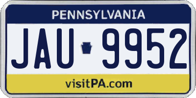 PA license plate JAU9952