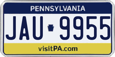 PA license plate JAU9955