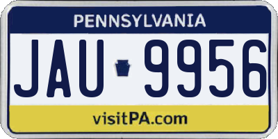 PA license plate JAU9956