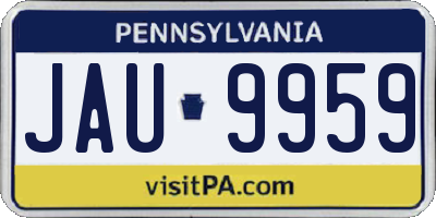 PA license plate JAU9959