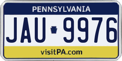 PA license plate JAU9976