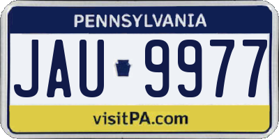 PA license plate JAU9977