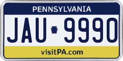 PA license plate JAU9990