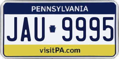 PA license plate JAU9995