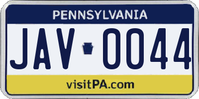 PA license plate JAV0044