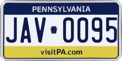 PA license plate JAV0095