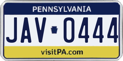 PA license plate JAV0444