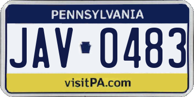 PA license plate JAV0483