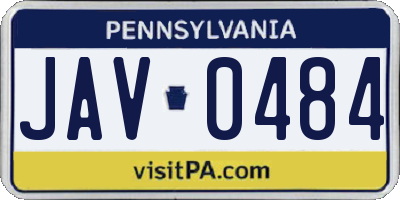 PA license plate JAV0484