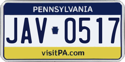 PA license plate JAV0517