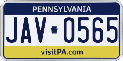 PA license plate JAV0565