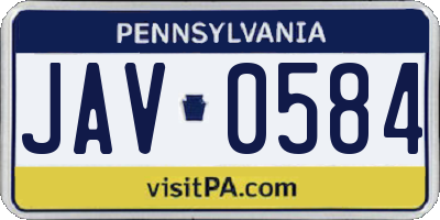 PA license plate JAV0584