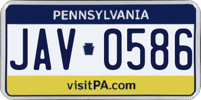 PA license plate JAV0586