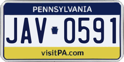 PA license plate JAV0591