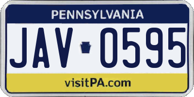 PA license plate JAV0595