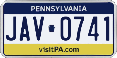 PA license plate JAV0741