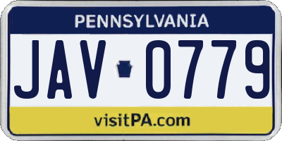 PA license plate JAV0779