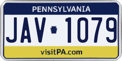 PA license plate JAV1079