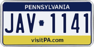 PA license plate JAV1141