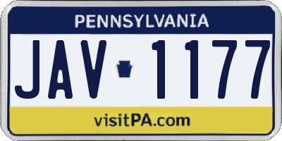 PA license plate JAV1177