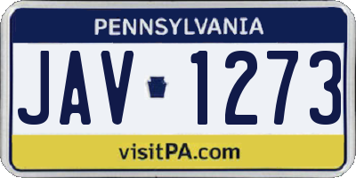 PA license plate JAV1273