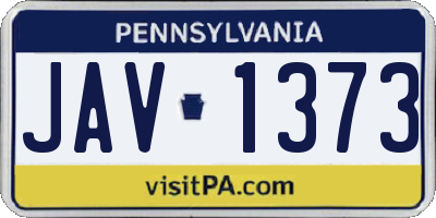PA license plate JAV1373