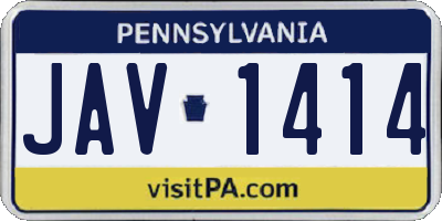 PA license plate JAV1414
