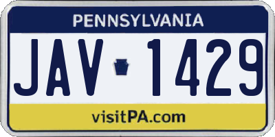 PA license plate JAV1429