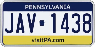 PA license plate JAV1438