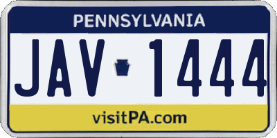 PA license plate JAV1444