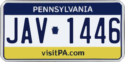 PA license plate JAV1446