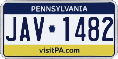 PA license plate JAV1482