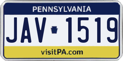 PA license plate JAV1519
